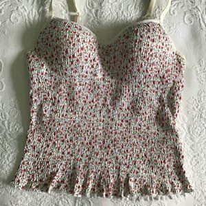 Floral Shirred Tank